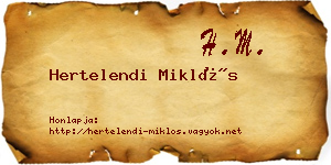 Hertelendi Miklós névjegykártya