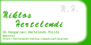 miklos hertelendi business card